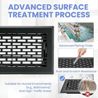 4x8 Inches Heavy Duty Walkable Floor Register - Easy Adjust Air Supply Lever Decorative Floor Vent Covers, Boston Design Vent Covers for Home - Matte Black