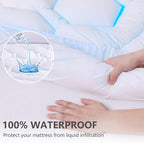 Twin XL Mattress Pad Waterproof, Soft Cooling Mattress Topper for College Dorm, Extra Long Twin Mattress Cover Protector Washable, Deep Pocket 8-21" (39x80 inch, White)