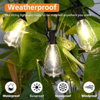 Brightever 200FT Outdoor String Lights with Remote, 2700K/4000K/5000K Selectable LED String Lights for Outside with 100+4 ST38 Edison Bulbs, 3 Modes Dimmable Patio Lights Waterproof for Camping, Deck