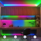 echosari 9.8FT 90Led RGB Strip Lights Battery Powered Remote Control, 8 Modes, Dimmable, Timer, Self-Adhesive, Cuttable, Waterproof, for TV Computer Monitor/Screen Decor