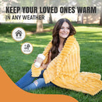 GO Premium Comfy Soft Queen Blanket for Couch, Bed - Yellow Fleece Blanket for Living Room, Bedroom, Home Decor - Large blanket for Men, Women (90x90 Inches)