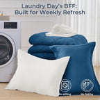 HEVUMYI Teal Blue & Ivory Twin Comforter Set - 5-Piece All Season Bed in a Bag Twin, Ultra Soft Bedding Set with Comforter, Flat Sheet, Fitted Sheet, Pillowcases, Pillow Shams, Teal Blue & Ivory