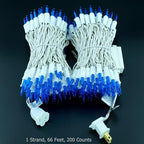 YULETIME 200 Blue LED Christmas Lights with White Wire, Pack of 2 Strands 33 Feet 100 Lights UL Certified Holiday String Light Set