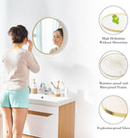 DUMOS Gold Circle Mirror for Wall 20.02 inch, Bathroom Round Mirror for Over Sink, Bathroom, Entryway, Bedroom, Vanity