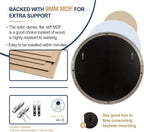 ANDY STAR Round Bathroom Mirror, 24’’ Brushed Silver Round Bathroom Mirrors in Stainless Steel Metal Frame 1" Deep Set Design