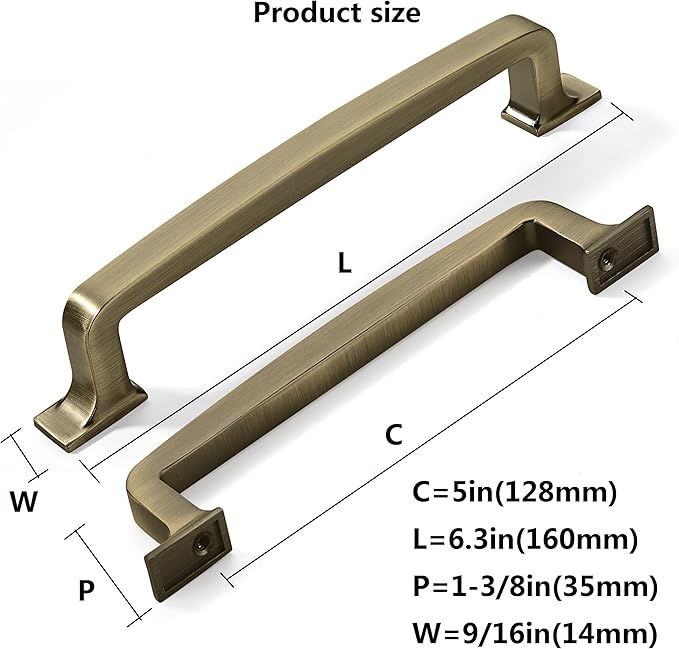 khtumeware 6 Pack 5 Inch Kitchen Cabinet Handles Brushed Antique Brass Cabinet Pulls Drawer Pulls Kitchen Cabinet Hardware Kitchen Handles for Cabinets Cupboard Handles Drawer Handles