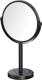 Gatco 1386MX Latitude II Makeup Mirror, Matte Black | Counter Top Makeup Mirror, 3X Magnification, Rotates 360 Degrees
