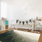 Large Area Rugs 5' x 7' Throw Carpet Floor Cover Nursery Rugs For Children/Kids, Northern World with Coniferous Trees Scandinavian Woodland, Modern Kitchen Mat Runner Rugs For Living Room/Bedroom