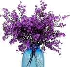 JAKY-Global Babys Breath Fabric Cloth Artificial Flowers 12 Bundle European Fake Silk Plants Decor Wedding Party Decoration Bouquets Real Touch DIY Home Garden(Purple 12Bundles)