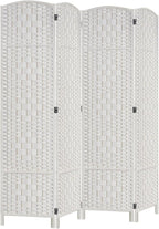 Rose Home Fashion 6 ft Tall Room Divider, Room Dividers and Folding Privacy Screens, 15.7in Privacy Screen 4 Panel Partition Temporary Wall Separation for Private, White