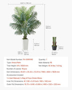 VEVOR Artificial Areca Palm Tree 6 ft, Fake Palm Tropical Plants with White Tall Planter, Faux Floor Silk Plant in Pot, Large Trees for Home Office Living Room Decor House Warming, Indoor Outdoor