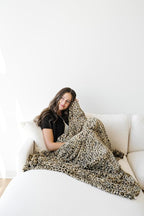 GRACED SOFT LUXURIES Throw Blanket Softest Warm Elegant Cozy Cheetah Faux Fur for Home, Couch, Sofa, Bed, Living Room (Classic Leopard, Large 50" x 60")