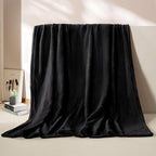BEAUTEX Fleece Blanket Queen Size Super Soft Flannel Throw Blanket Lightweight Fuzzy Plush Blanket for Couch Sofa or Bed All Seasons (Black, 90" x 90")