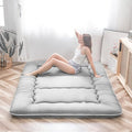 MAXYOYO Japanese Floor Mattress, Thicken Daybed Futon Sleeping Pad Foldable Roll Up Mattress Boys Girls Dormitory Floor Lounger Bed Couches and Sofas, Grey, Twin Size