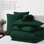 CozyLux Queen Comforter Set Emerald Green, 7 Pieces Bed in a Bag, Green Comforter Queen Size, All Season Bedding Sets with Stitch Quilted Comforter, Flat Sheet, Fitted Sheet, Pillowcases