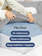 Extra Deep Queen Sheet Set - 6 Piece Breathable and Cooling Sheets - Hotel Luxury Bed Sheets Set - Easy Fit - Soft, Wrinkle Free and Comfy Sheets Set - Grey Striped Sheet Set with Extra Deep Pockets