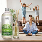 Lemongrass Reed Diffuser Refill, Natural Essential Lemongrass Oil 17 Fl Oz - Fresh & Long Lasting Fragrance - Reed Diffuser Oil Refill for Aromatherapy - Home - Office - Restaurant