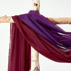 MIULEE Christmas Sheer Window Scarf Valance, Voile Topper Long Window Treatment, Wedding Arch Drapes for Ceremony Canopy Bed, Swag Curtain Scarf Decoration One Panel, 54 x 144 Inches Long, Maroon Red