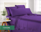 Twin Sheets by Pure Bamboo, Genuine 100% Organic Viscose Derived from Bamboo Bed Sheet Set, Luxuriously Soft & Cooling, Double Stitching, Lifetime Quality Promise (Twin, Purple)