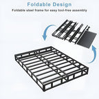 Queen Box Spring - 7 Inch High Profile Box Spring for Queen Bed, Sturdy Metal Frame Mattress Foundation, Easy Assembly, Quiet & Noise-Free