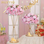 NUPTIO Flower Balls for Wedding Centerpieces - 2 Pcs 15.7 inch Diameter Fake Flower Ball Arrangement Bouquet Party Centerpieces for Tables - Pink Rose Bouquet Centerpiece Flowers for Wedding Table