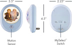 Disney Frozen II MySelect LED Night Light, Motion Sensor, Dusk-to-Dawn, Featuring Anna and Elsa, Ideal for Girls' Bedrooms, Nurseries, or Bathrooms – 44473