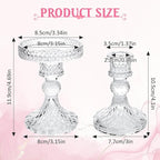 Unity Candle Holder - Glass Candle Holders for Pillar Candles Taper Candles, Glass Candlestick Holders Set of 3, Decorative Clear Glass Candlestick Holder for Wedding Table Dinning Church Centerpiece