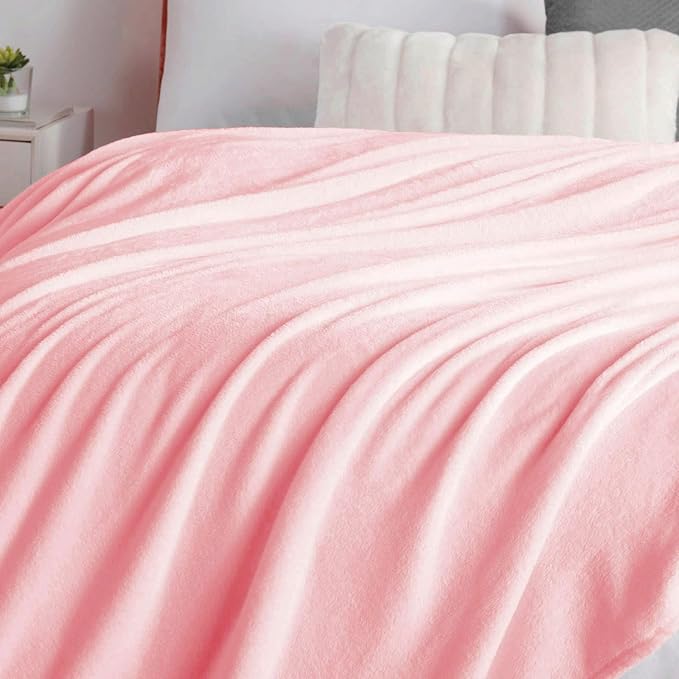 Walensee Fleece Blanket Plush Throw Fuzzy Lightweight (XL-Twin Size 66x90 Pink) Super Soft Microfiber Flannel Blankets for Couch, Bed, Sofa Ultra Luxurious Warm and Cozy for All Seasons