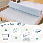 Airensky Queen Mattress Topper, Cooling Gel Infused Memory Foam Topper with Removable Skin-Friendly Cover, Bed Topper for Pressure Relief Back Pain, CertiPUR-US Certified, 3 Inch, 60"x80"