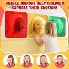 Geiserailie 3 Pcs Christmas Sensory Wall Mirror Acrylic Bubble Mirror Toys for Classroom Calming Corner Items - Sensory Room Have Visual, Tactile Stimulation (10 x 10 Inch,Red,Yellow,Green)