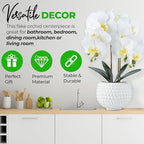 Large Artificial Orchids with Ceramic Pot, Faux Orchids for Living Room, Bathroom, Kitchen, Home, Hotel Indoor Decor (17'' White)