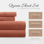 Linen Market Twin XL Bed Sheets - Cooling & Soft - Deep Pocket Fits 16" Thick Beds - 4 Piece Set (Clay)