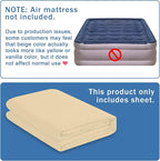 Bedecor Air Bed Sheets for Mattress Cover Removable Bed and Elastic Band Super Soft and Breathable & Deep up to 21" Beige Twin XL