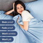 Twin XL 4 Piece Sheet Set - Comfy Breathable & Cooling - Ultra-Soft Hotel Luxury Bedding Set w/ 8-16 Inch Deep Pockets - 1 Flat & 1 Fitted Sheet & 2 Pillowcases - Wrinkle Free & Easy Care - Baby Blue