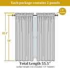 OWENIE Sheer Curtains 54 Inch Length 2 Panels Set, Plam Clear Sheer Short Curtains for Small Window, Light Filtering Clear Curtains Sheer, 2 Pcs 84 Width 54 Long, Plam