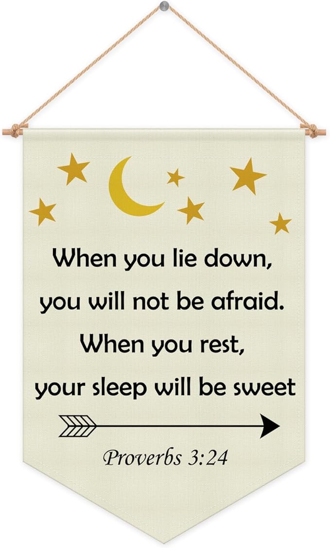 Christian Wall Banner Kids Religious Bible Verse Hanging Pennant Flag Banner motivational Inspirational Christian Wall Decor for Kids Room Nursery Playroom Baby Room Christmas Birthday Gifts