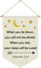 Christian Wall Banner Kids Religious Bible Verse Hanging Pennant Flag Banner motivational Inspirational Christian Wall Decor for Kids Room Nursery Playroom Baby Room Christmas Birthday Gifts