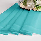 Chyhomenyc Turquoise Sheer Curtains 54 Inch Long 2 Panels, Light Filtering Rod Pocket Voile Short Curtains Drapes for Living Room Bedroom Small Windows, 42Wx54L Inches