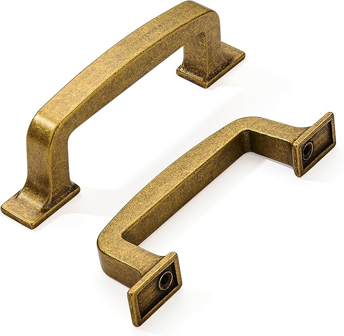 khtumeware 6 Pack 3 Inch Antique Brass Cabinet Pulls Vintage Drawer Pulls Kitchen Cabinet Hardware Kitchen Handles for Cabinets Cupboard Handles Drawer Handles