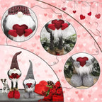 Valentine's Day Wedding Day Gnome Plush Decoration - Retractable Leg Table Ornament for Festive Home Party Decor Gift