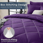 HEVUMYI Purple Twin Comforter Set - 5-Piece All Season Bed in a Bag Twin, Ultra Soft Bedding Set with Comforter, Flat Sheet, Fitted Sheet, Pillowcases, Pillow Shams