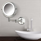 JERDON Wall-Mounted Makeup Mirror with Lights - Chrome Lighted Makeup Mirror with 8X Magnification - Model HL88CL