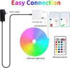 16.4ft Led Neon Rope Lights Remote/APP Control IP65 Waterproof Flexible 24VRGB LED Neon Light Music Sync LedSNeon Strips Light Led neon Lights for Bedroom Room Outdoors Décor