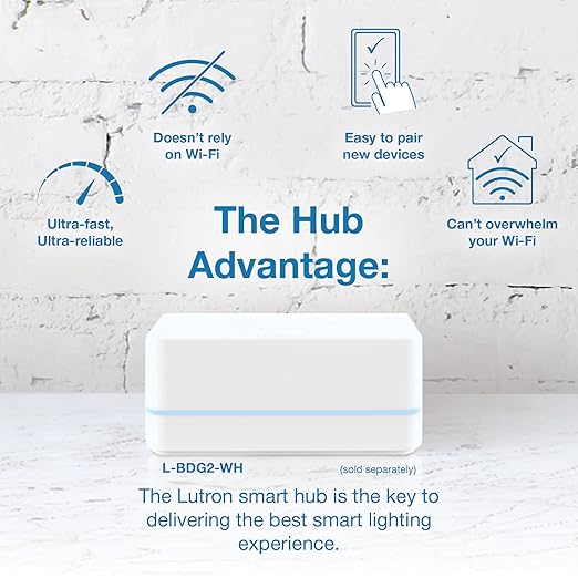 Lutron Caseta Original Smart Light Switch (Lutron Smart Hub Required), for Home, LED, and Fans, 6 Amp, Single-Pole/3-Way, Neutral Required, PD-6ANS-LA-4-Pack, Light Almond, 4 Pack
