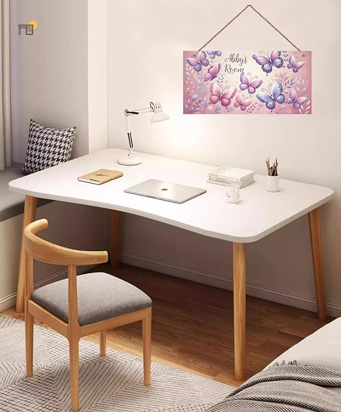 SLWEJQHA Personalized Vintage Butterfly Decor for Boys Room Pink Butterflies Theme Room Decor for Nursery,Wall Art Decor for Kids Room Gilrs Bedroom Office Garden Wall Decoration