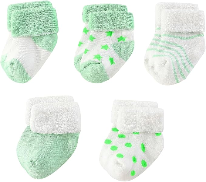 Unisex Baby Terry Socks 5-Pack for Baby boy and girl 0-12 Months Warm Cotton Socks