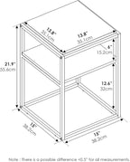 Furinno Simplistic End Side Night Stand/Bedside Table with Stainless Steel Tubes, Stackable Metal Frame, French Oak Grey