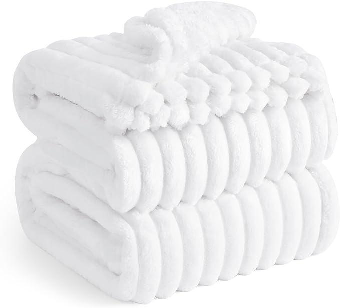 Bedsure GentleSoft White Full Blanket for Bed - Cozy Soft Blankets for Women, Cute Large Throws for Girls, 84x90 Inches