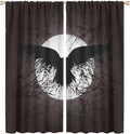 Cool Raven Print Curtains for Bedroom - Vintage Nordic Viking Theme Dead Tree Crow Full Moon Window Treatment,Energy Saving Thermal Insulated Rod Pocket Bedroom Blackout Curtains 2 Panels 72L x 31.5W