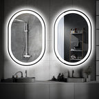 Niccy Oval LED Mirror for Bathroom, 36x24 Front Lit + Backlit Vanity Mirrors with Light Anti-Fog, Shatter-Proof, 3 Colors, Makeup Mirror with Black Frame (Horizontal/Vertical)